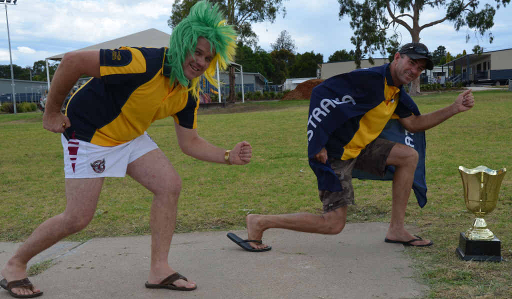Geordie Beckhouse and Ross Brackin have their own unique Aussie Day tradition. Geordie Beckhouse and Ross Brackin have their own unique Aussie Day tradition.